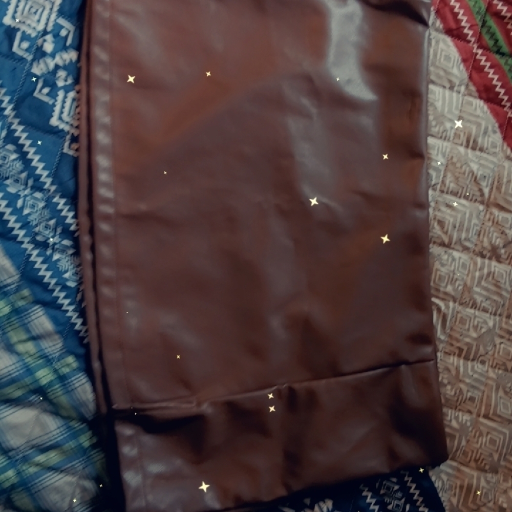 Brown Faux Leather Mini Dress